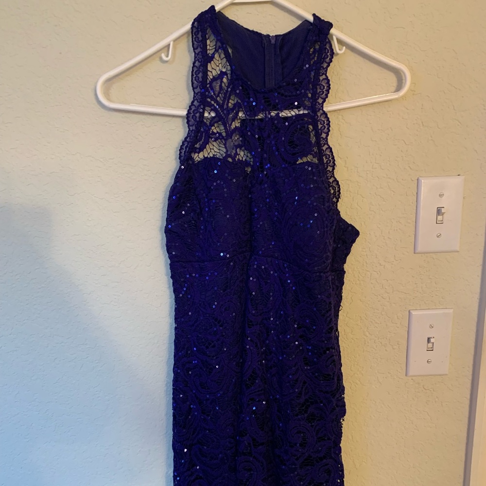 Blue sparkly prom dress